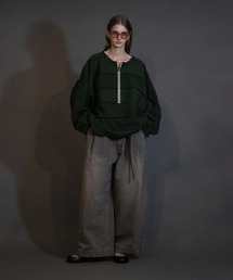 my beautiful landlet | 【my beautiful landlet】12oz DENIM TUCK WIDE PANTS（USED）(デニムパンツ)