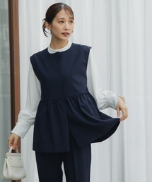 Petitjo（プッチージョ）の「小さいサイズ　【レディーススーツ】ペプラムベスト (セットアップ対応・上下別売り)　低身長さん・小柄女性（スーツセット）」