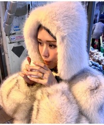 ipugo（イプゴ）の「【mini 11月号 猪島莉玲亜様着用】ipugo バラクラバファー帽子（ニットキャップ/ビーニー）」