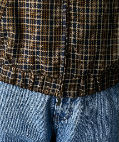 GEVS.(ジェイヴィス)の「チェックブルゾン<大きいサイズ有>GEVS.(ブルゾン・レディース・ブラック系/ブラウン系・5L/4L/3L/LL/L/M)」の4枚目の写真