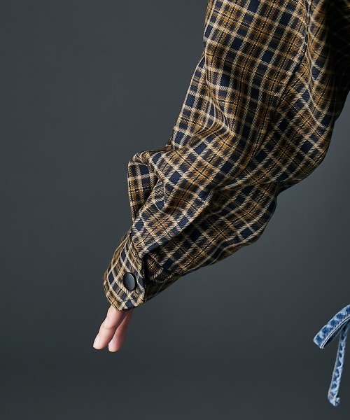 GEVS.(ジェイヴィス)の「チェックブルゾン<大きいサイズ有>GEVS.(ブルゾン・レディース・ブラック系/ブラウン系・5L/4L/3L/LL/L/M)」の7枚目の写真