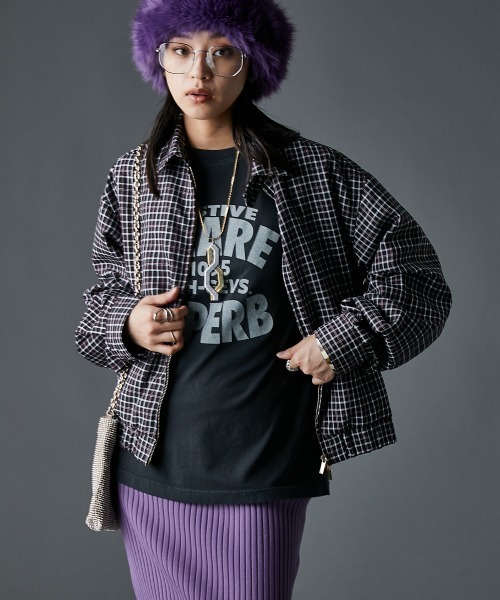 GEVS.(ジェイヴィス)の「チェックブルゾン<大きいサイズ有>GEVS.(ブルゾン・レディース・ブラック系/ブラウン系・5L/4L/3L/LL/L/M)」の13枚目の写真