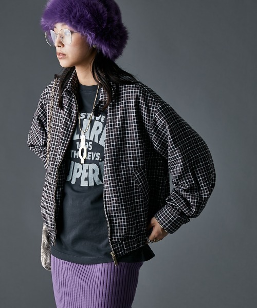 GEVS.(ジェイヴィス)の「チェックブルゾン<大きいサイズ有>GEVS.(ブルゾン・レディース・ブラック系/ブラウン系・5L/4L/3L/LL/L/M)」の14枚目の写真