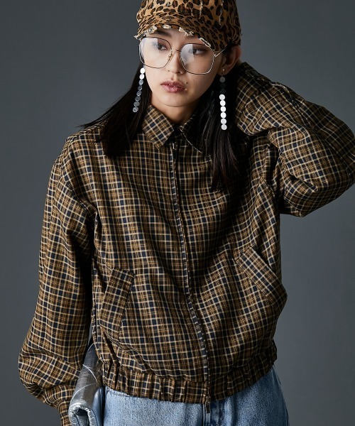 GEVS.(ジェイヴィス)の「チェックブルゾン<大きいサイズ有>GEVS.(ブルゾン・レディース・ブラック系/ブラウン系・5L/4L/3L/LL/L/M)」の16枚目の写真