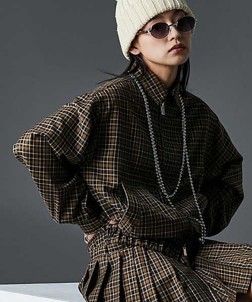 GEVS.(ジェイヴィス)の「チェックブルゾン<大きいサイズ有>GEVS.(ブルゾン・レディース・ブラック系/ブラウン系・5L/4L/3L/LL/L/M)」の19枚目の写真