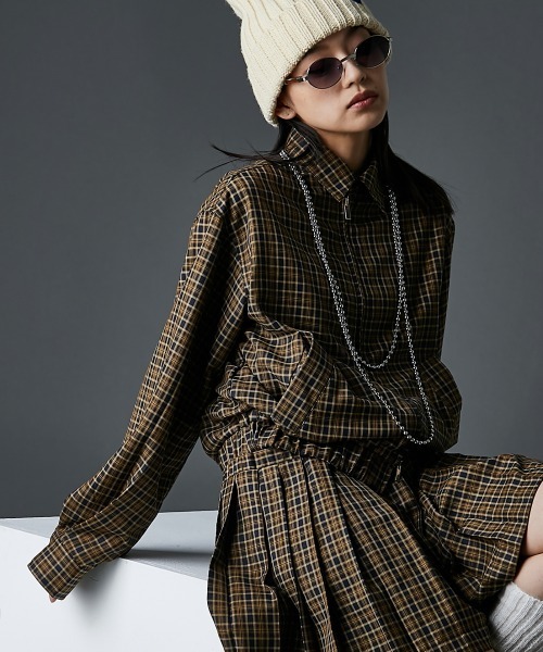 GEVS.(ジェイヴィス)の「チェックブルゾン<大きいサイズ有>GEVS.(ブルゾン・レディース・ブラック系/ブラウン系・5L/4L/3L/LL/L/M)」の21枚目の写真