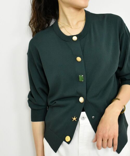 le.coeur blanc（ルクールブラン）の「TORRAZZO DONNA ビジューカーディガン（カーディガン/ボレロ・レディース・ブラウン/グリーン/ライトベージュ・38）」の10枚目の写真