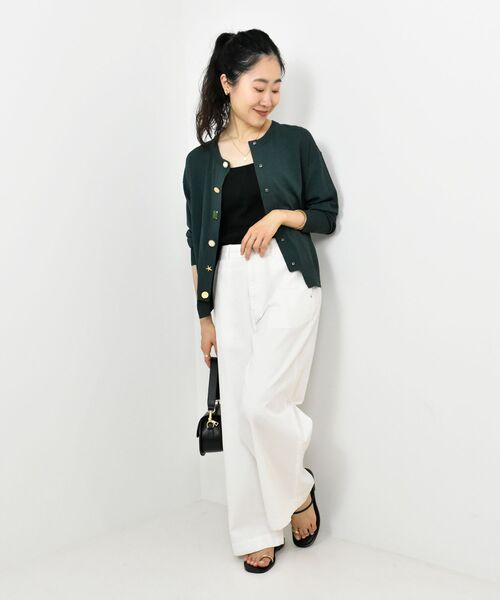 le.coeur blanc（ルクールブラン）の「TORRAZZO DONNA ビジューカーディガン（カーディガン/ボレロ・レディース・ブラウン/グリーン/ライトベージュ・38）」の12枚目の写真