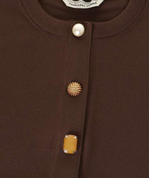 le.coeur blanc（ルクールブラン）の「TORRAZZO DONNA ビジューカーディガン（カーディガン/ボレロ・レディース・ブラウン/グリーン/ライトベージュ・38）」の16枚目の写真