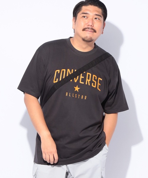 CONVERSE(コンバース)の「CONVERSE (コンバース) フロントプリント 半袖Tシャツ(Tシャツ/カットソー・メンズ・ホワイト/カーキ/ブラック/ブルー・5L/4L/3L)」の1枚目の写真