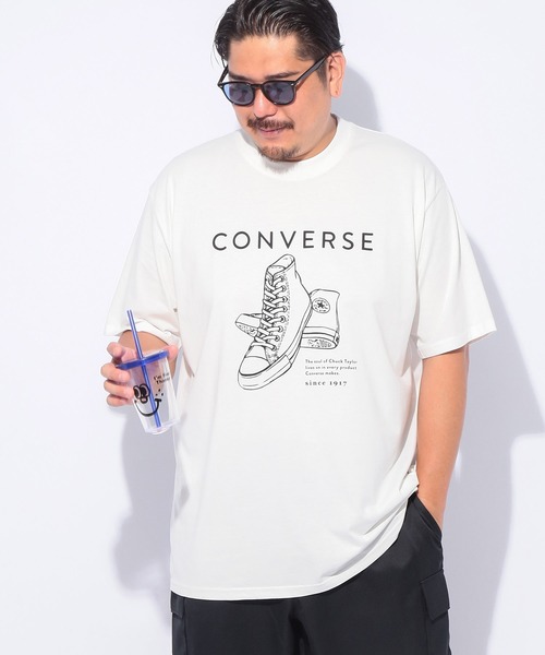 CONVERSE(コンバース)の「CONVERSE (コンバース) フロントプリント 半袖Tシャツ(Tシャツ/カットソー・メンズ・ホワイト/カーキ/ブラック/ブルー・5L/4L/3L)」の6枚目の写真