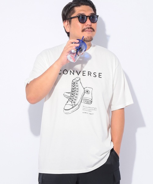 CONVERSE(コンバース)の「CONVERSE (コンバース) フロントプリント 半袖Tシャツ(Tシャツ/カットソー・メンズ・ホワイト/カーキ/ブラック/ブルー・5L/4L/3L)」の7枚目の写真