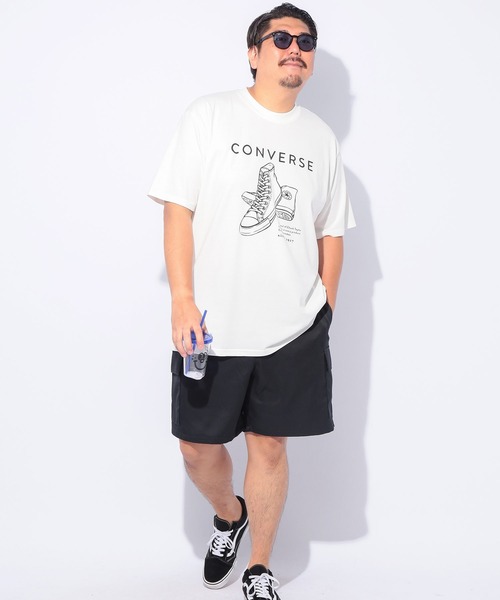 CONVERSE(コンバース)の「CONVERSE (コンバース) フロントプリント 半袖Tシャツ(Tシャツ/カットソー・メンズ・ホワイト/カーキ/ブラック/ブルー・5L/4L/3L)」の8枚目の写真