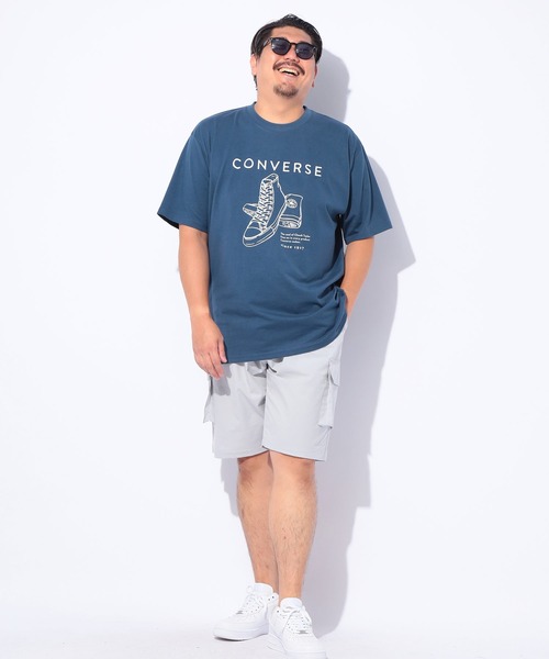 CONVERSE(コンバース)の「CONVERSE (コンバース) フロントプリント 半袖Tシャツ(Tシャツ/カットソー・メンズ・ホワイト/カーキ/ブラック/ブルー・5L/4L/3L)」の18枚目の写真