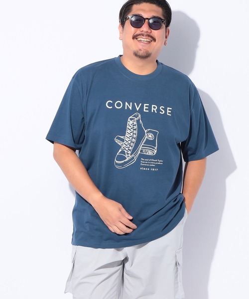 CONVERSE(コンバース)の「CONVERSE (コンバース) フロントプリント 半袖Tシャツ(Tシャツ/カットソー・メンズ・ホワイト/カーキ/ブラック/ブルー・5L/4L/3L)」の19枚目の写真