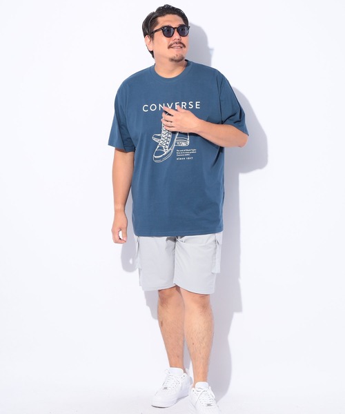 CONVERSE(コンバース)の「CONVERSE (コンバース) フロントプリント 半袖Tシャツ(Tシャツ/カットソー・メンズ・ホワイト/カーキ/ブラック/ブルー・5L/4L/3L)」の20枚目の写真