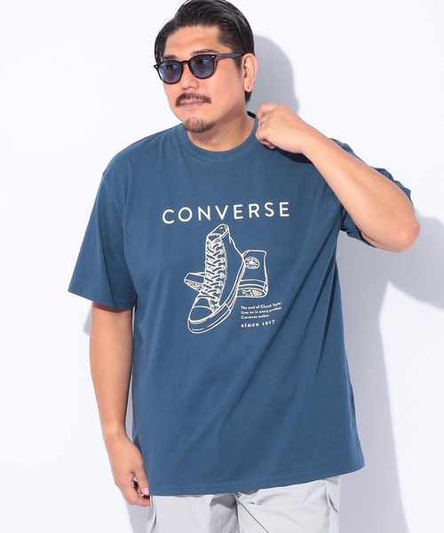 CONVERSE(コンバース)の「CONVERSE (コンバース) フロントプリント 半袖Tシャツ(Tシャツ/カットソー・メンズ・ホワイト/カーキ/ブラック/ブルー・5L/4L/3L)」の21枚目の写真