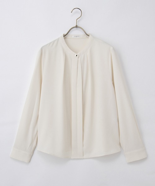 Honeys（ハニーズ）の「バンドカラーブラウス（シャツ/ブラウス・レディース・ブラウン/グレイッシュブルー/アイボリー/グレイッシュベージュ/ブラック・3L/L/LL/M/S）」の19枚目の写真