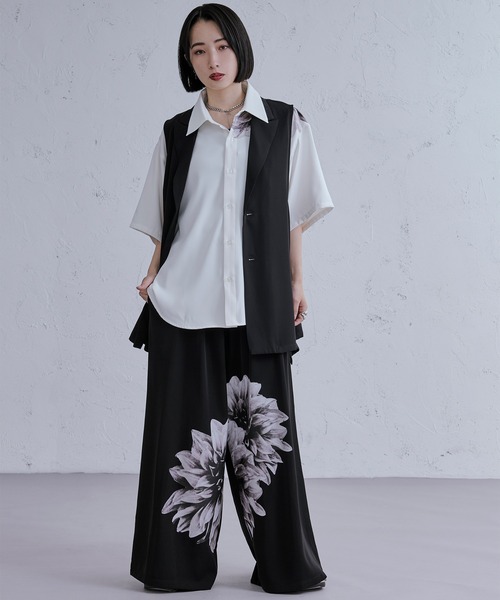 Ellno Loset（エルノロゼット）の「フラワーモチーフプリントパンツ SET UP対応（その他パンツ・メンズ・ブラック/ライトグレー・X-SMALL/SMALL/MEDIUM/LARGE）」の12枚目の写真