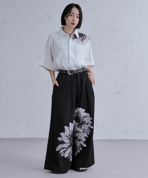 Ellno Loset（エルノロゼット）の「フラワーモチーフプリントパンツ SET UP対応（その他パンツ・メンズ・ブラック/ライトグレー・X-SMALL/SMALL/MEDIUM/LARGE）」の8枚目の写真