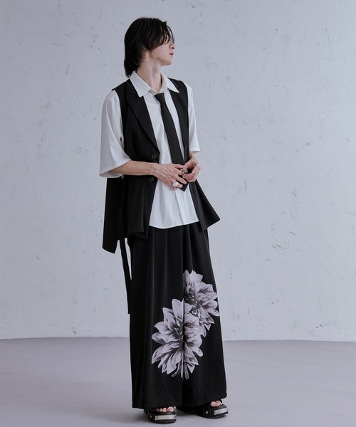 Ellno Loset（エルノロゼット）の「フラワーモチーフプリントパンツ SET UP対応（その他パンツ・メンズ・ブラック/ライトグレー・X-SMALL/SMALL/MEDIUM/LARGE）」の20枚目の写真