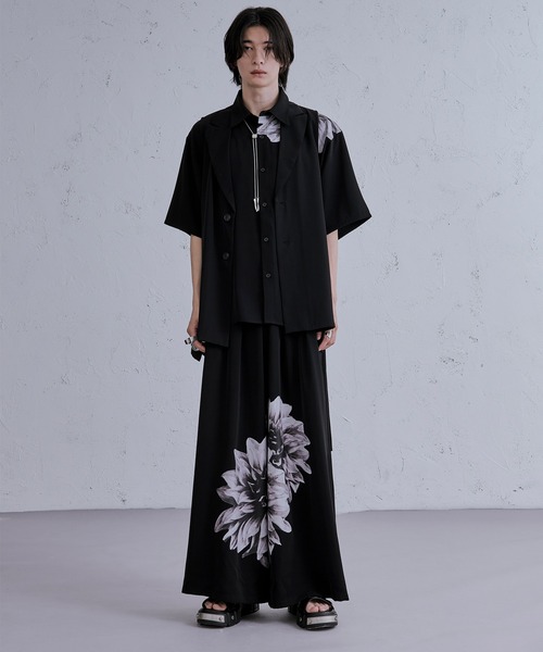 Ellno Loset（エルノロゼット）の「フラワーモチーフプリントパンツ SET UP対応（その他パンツ・メンズ・ブラック/ライトグレー・X-SMALL/SMALL/MEDIUM/LARGE）」の22枚目の写真