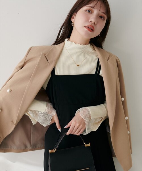 natural couture（ナチュラルクチュール）の「袖口レースもちもちリブタートル（ニット/セーター・レディース・ベージュ系その他/ピンク/ブラック/サックスブルー/ブラック系その他/チャコールグレー/オフホワイト・FREE）」の10枚目の写真