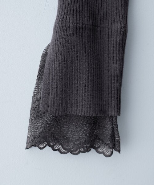 natural couture（ナチュラルクチュール）の「袖口レースもちもちリブタートル（ニット/セーター・レディース・ベージュ系その他/ピンク/ブラック/サックスブルー/ブラック系その他/チャコールグレー/オフホワイト・FREE）」の16枚目の写真