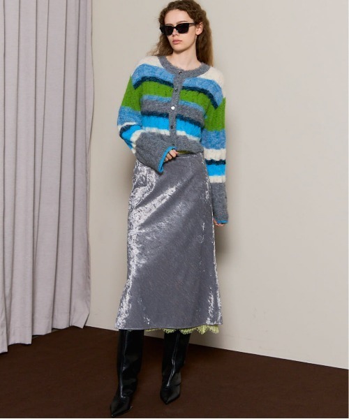 トップス 2025 AW 2way Neck Multi Border Knit Tops 2way Neck Multi Border Knit Tops/2WAYネックマルチボーダーニット