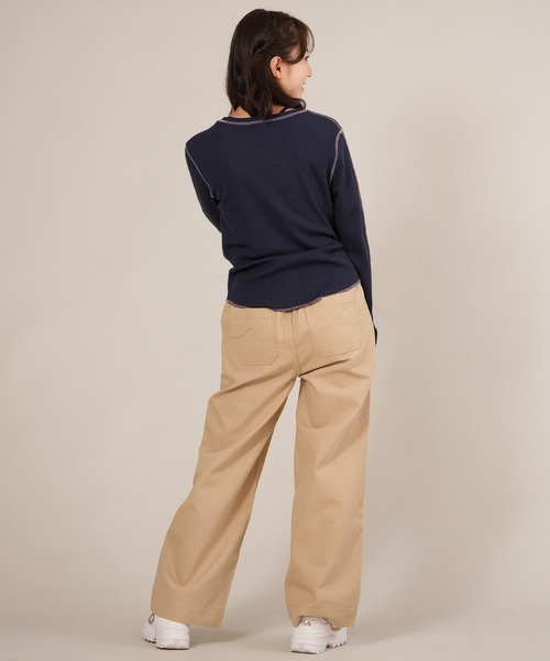 ムラサキスポーツ(ムラサキスポーツ)の「RIKKA FEMME/リッカファム サーマルロンT RF25FW04(Tシャツ/カットソー・レディース・ネイビー/ホワイト/カーキ・M/L/S/M)」の8枚目の写真