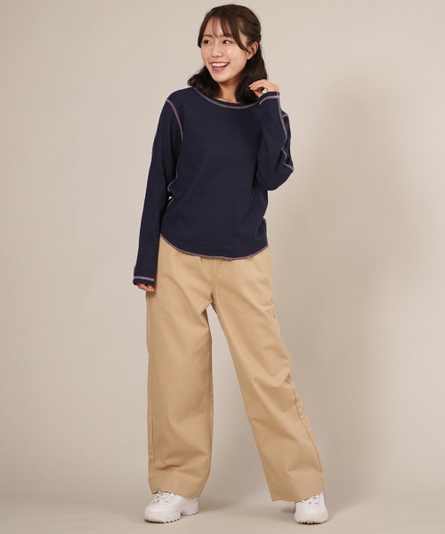 ムラサキスポーツ(ムラサキスポーツ)の「RIKKA FEMME/リッカファム サーマルロンT RF25FW04(Tシャツ/カットソー・レディース・ネイビー/ホワイト/カーキ・M/L/S/M)」の10枚目の写真
