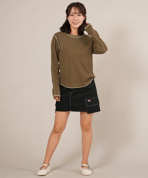 ムラサキスポーツ(ムラサキスポーツ)の「RIKKA FEMME/リッカファム サーマルロンT RF25FW04(Tシャツ/カットソー・レディース・ネイビー/ホワイト/カーキ・M/L/S/M)」の22枚目の写真