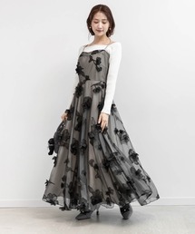 Marimoさま ARTS&SCIENCE ブラック シフォンワンピース エスニック柄 シフォンワンピース ロングワンピース[品番