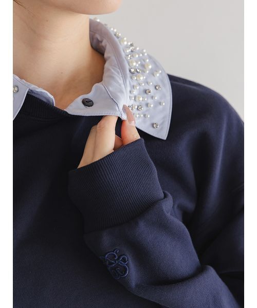 USAGI ONLINE/ZOZOTOWN限定】ビジュー衿スウェット（スウェット