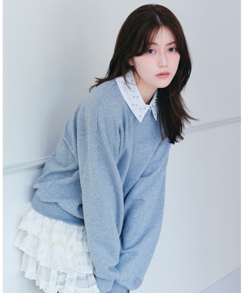 USAGI ONLINE/ZOZOTOWN限定】ビジュー衿スウェット（スウェット