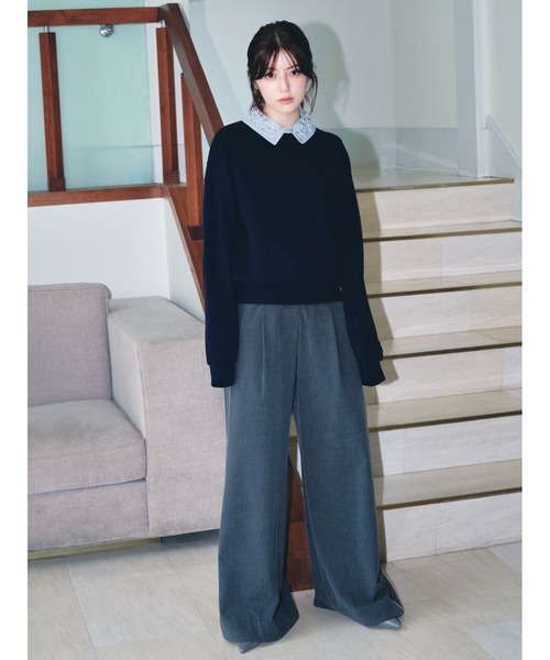 USAGI ONLINE/ZOZOTOWN限定】ビジュー衿スウェット（スウェット