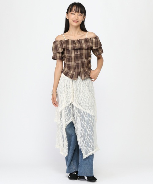 3.3 Field Trip （3.3フィールドトリップ）の「3.3 Field Trip／レースイレヘムレスカート（スカート・レディース・ブラック/アイボリー・FREE）」の20枚目の写真