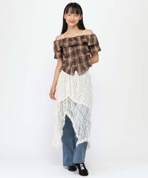 3.3 Field Trip （3.3フィールドトリップ）の「3.3 Field Trip／レースイレヘムレスカート（スカート・レディース・ブラック/アイボリー・FREE）」の19枚目の写真