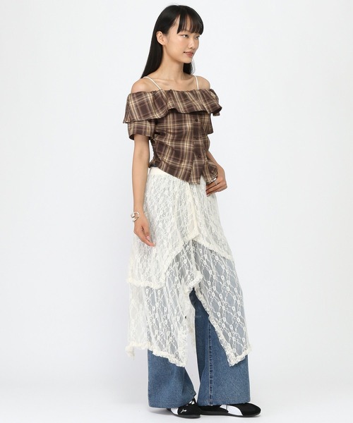 3.3 Field Trip （3.3フィールドトリップ）の「3.3 Field Trip／レースイレヘムレスカート（スカート・レディース・ブラック/アイボリー・FREE）」の18枚目の写真