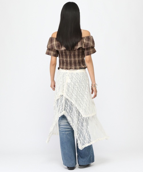 3.3 Field Trip （3.3フィールドトリップ）の「3.3 Field Trip／レースイレヘムレスカート（スカート・レディース・ブラック/アイボリー・FREE）」の17枚目の写真