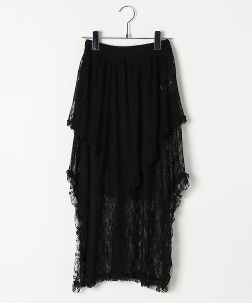 3.3 Field Trip （3.3フィールドトリップ）の「3.3 Field Trip／レースイレヘムレスカート（スカート・レディース・ブラック/アイボリー・FREE）」の9枚目の写真