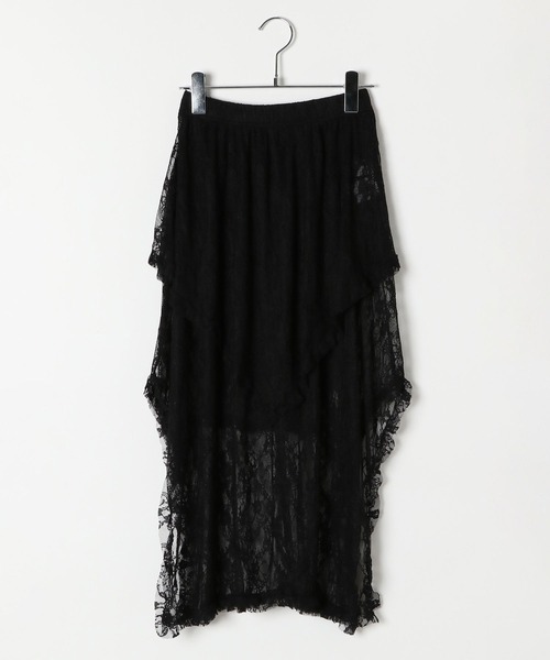 3.3 Field Trip （3.3フィールドトリップ）の「3.3 Field Trip／レースイレヘムレスカート（スカート・レディース・ブラック/アイボリー・FREE）」の8枚目の写真