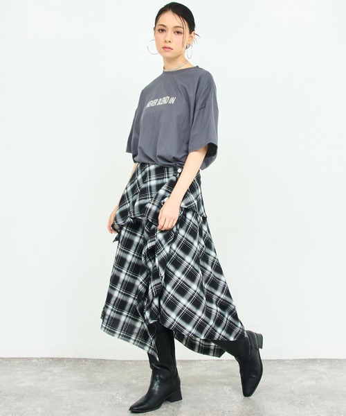 ANAP(アナップ)の「箔 プリント オーバー サイズ Tシャツ(Tシャツ/カットソー・レディース・ホワイト/ダークグレー・FREE)」の10枚目の写真