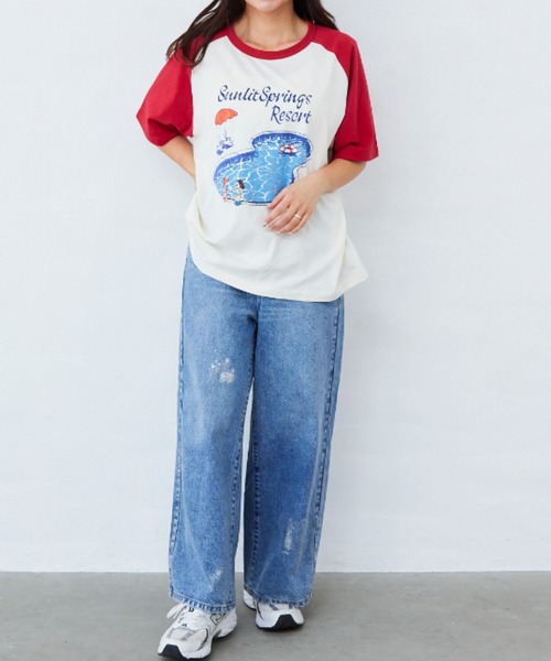 Fluffy BROTHERS（フラッフィーブラザーズ）の「ラグランTシャツ（大人サイズ）（Tシャツ/カットソー・レディース・イエロー/オフホワイト・M/L/XL）」の8枚目の写真