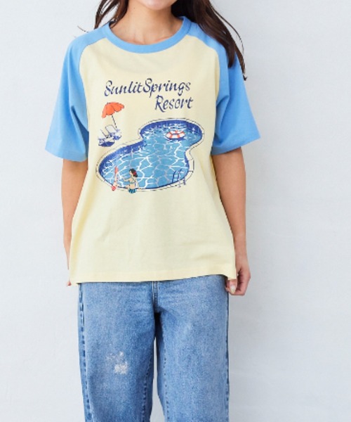 Fluffy BROTHERS（フラッフィーブラザーズ）の「ラグランTシャツ（大人サイズ）（Tシャツ/カットソー・レディース・イエロー/オフホワイト・M/L/XL）」の5枚目の写真