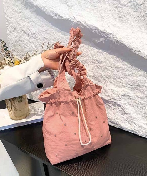 Miniministore(ミニミニストア)の「ギャザートートバッグ 巾着型トート大容量(トートバッグ・レディース・ピンク/グレー/ブラック/アイボリー・FREE)」の17枚目の写真
