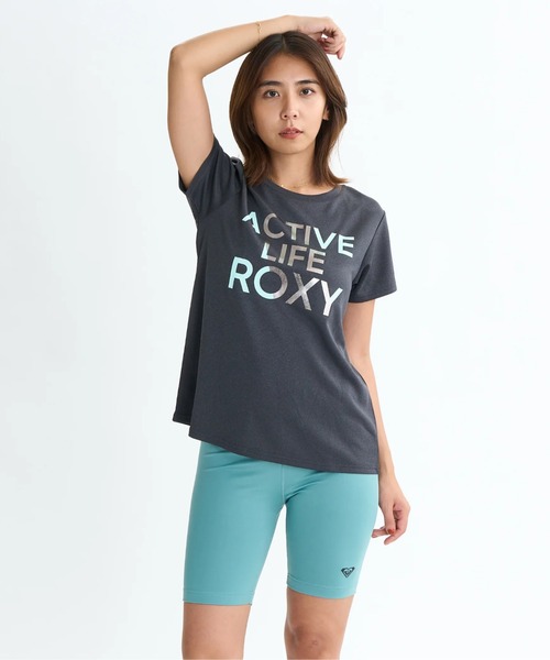 ROXY(ロキシー)の「ACTIVE LIFE TEE/ロキシー水陸両用速乾UVケアフロントプリント半袖Tシャツ(水着)(Tシャツ/カットソー・レディース・ブラック/ミント/グレー/ホワイト・LARGE/MEDIUM/SMALL)」の3枚目の写真