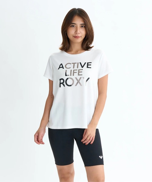 ROXY(ロキシー)の「ACTIVE LIFE TEE/ロキシー水陸両用速乾UVケアフロントプリント半袖Tシャツ(水着)(Tシャツ/カットソー・レディース・ブラック/ミント/グレー/ホワイト・LARGE/MEDIUM/SMALL)」の2枚目の写真