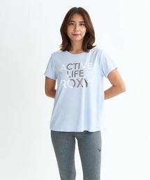 ACTIVE LIFE TEE/ロキシー水陸両用速乾UVケアフロントプリント半袖Tシャツ（水着）