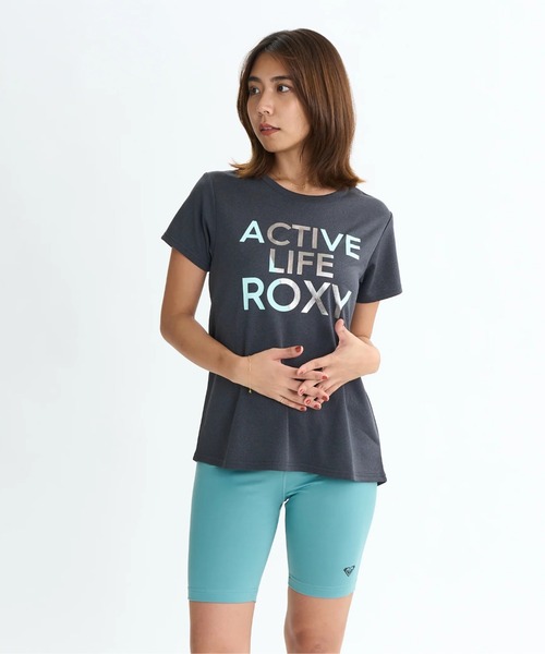ROXY(ロキシー)の「ACTIVE LIFE TEE/ロキシー水陸両用速乾UVケアフロントプリント半袖Tシャツ(水着)(Tシャツ/カットソー・レディース・ブラック/ミント/グレー/ホワイト・LARGE/MEDIUM/SMALL)」の6枚目の写真
